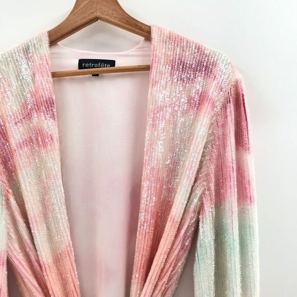 Retrofete Gabrielle Robe Dress in Marble Pink Small - Picture 7 of 13